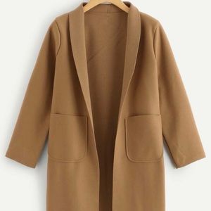 Shawl Collar Dual Pockets Overcoat NEW